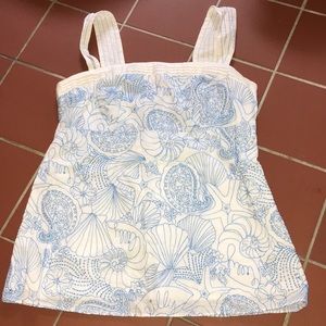 Lilly Pulitzer Embroidered Blue Tank top